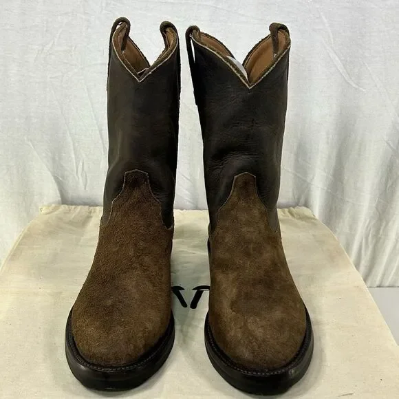 Ralph Lauren Double RL RRL Plainview Western Cowboy Boots Brown Leather Men’s 8D - Picture 2 of 11